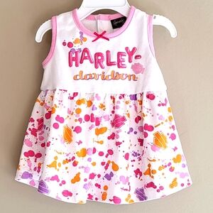 Harley Davidson pink and orange sleeveless dress